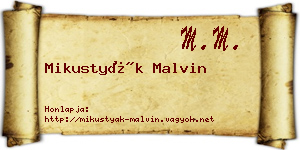 Mikustyák Malvin névjegykártya